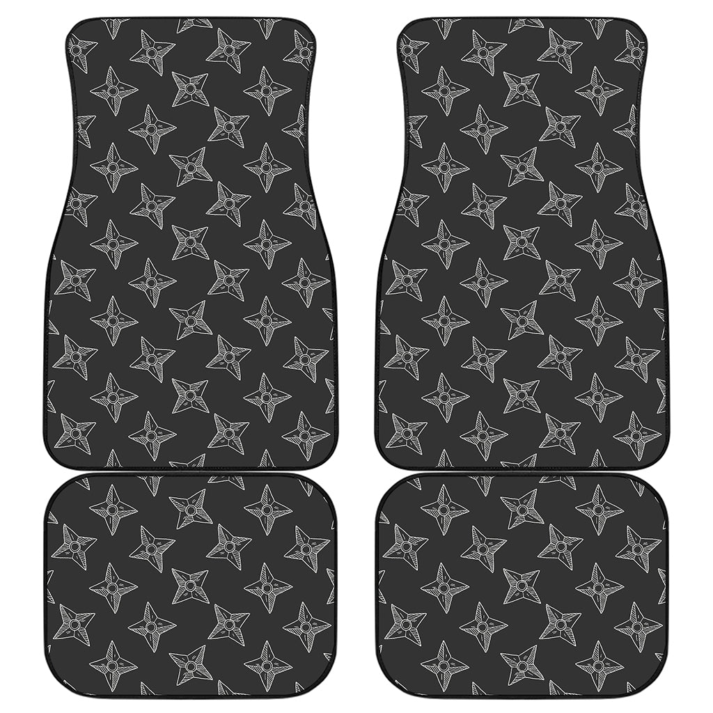 Ninja Weapon Pattern Print Front and Back Car Floor Mats