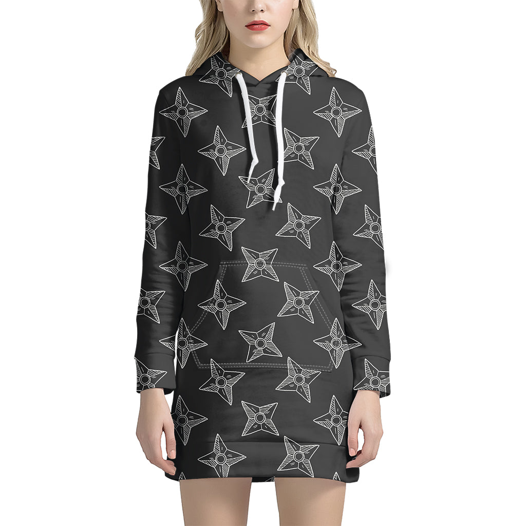 Ninja Weapon Pattern Print Hoodie Dress