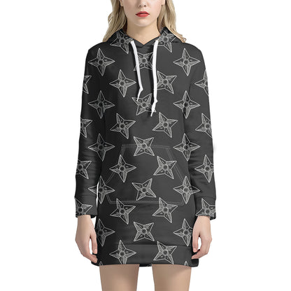 Ninja Weapon Pattern Print Hoodie Dress