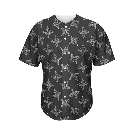 Ninja Weapon Pattern Print Men's Baseball Jersey