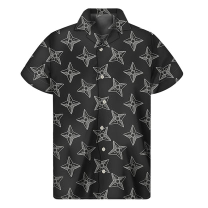 Ninja Weapon Pattern Print Men's Short Sleeve Shirt
