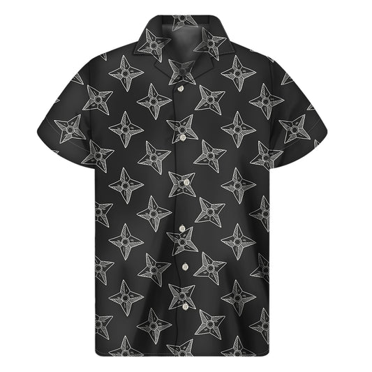 Ninja Weapon Pattern Print Men's Short Sleeve Shirt