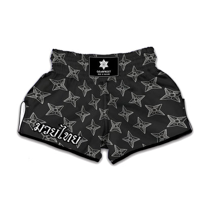 Ninja Weapon Pattern Print Muay Thai Boxing Shorts