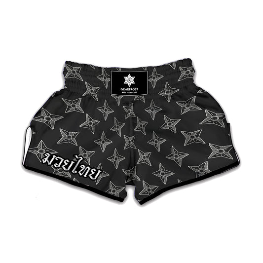 Ninja Weapon Pattern Print Muay Thai Boxing Shorts