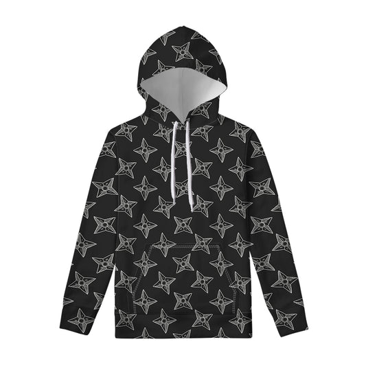 Ninja Weapon Pattern Print Pullover Hoodie