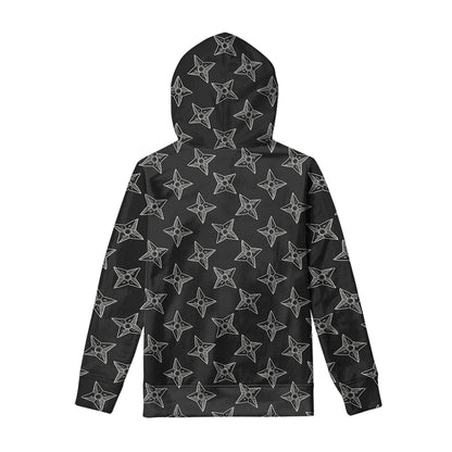 Ninja Weapon Pattern Print Pullover Hoodie