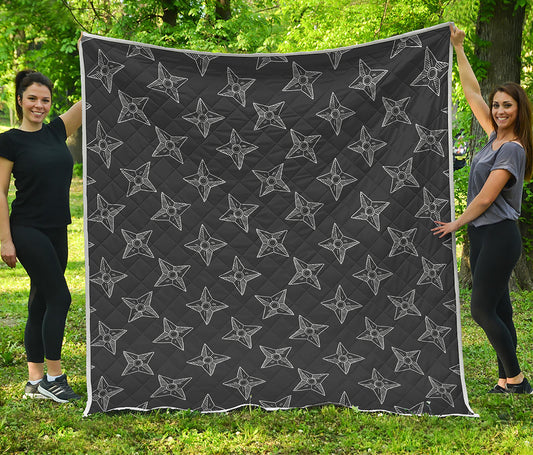 Ninja Weapon Pattern Print Quilt