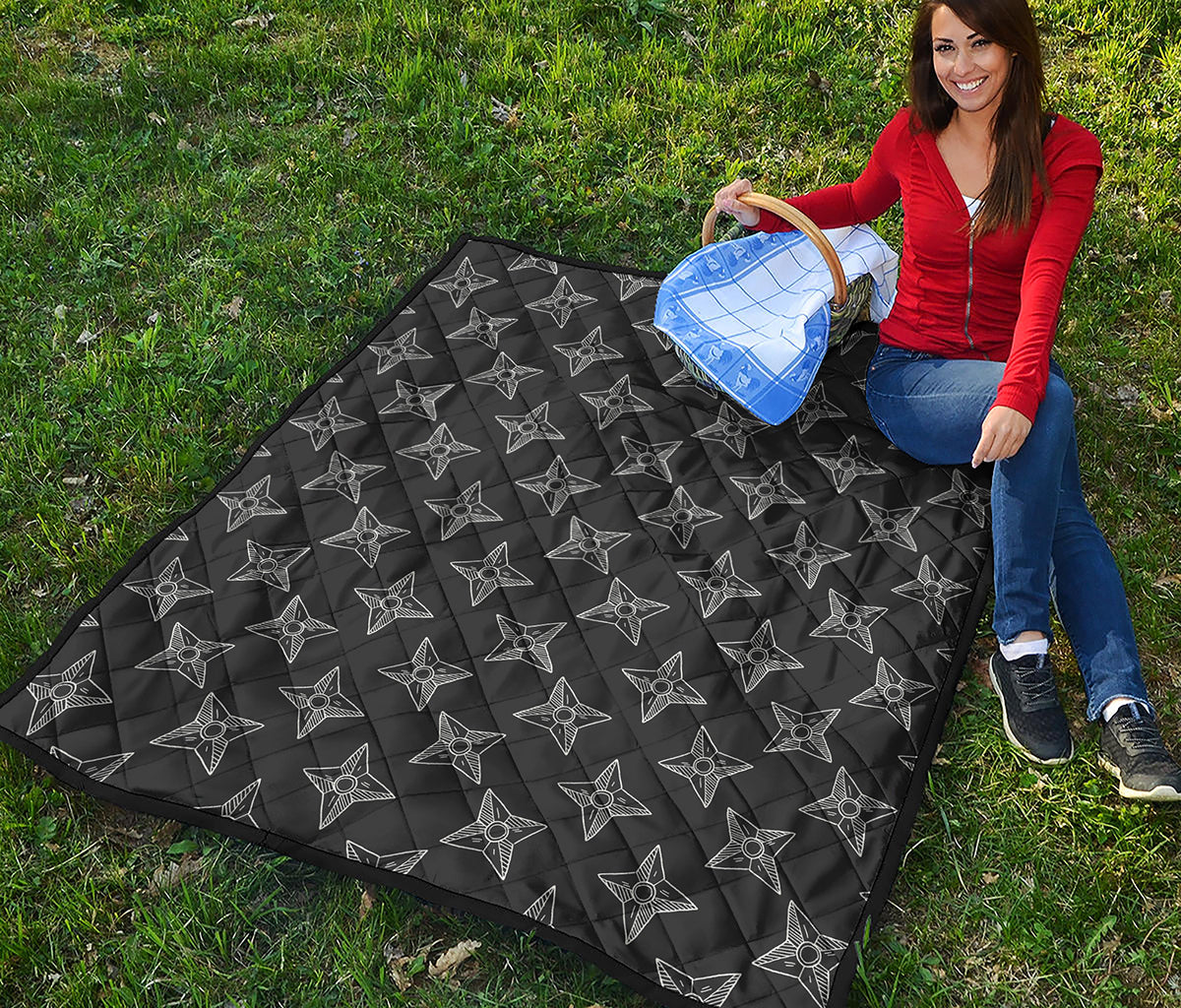 Ninja Weapon Pattern Print Quilt