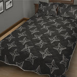 Ninja Weapon Pattern Print Quilt Bed Set