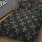 Ninja Weapon Pattern Print Quilt Bed Set