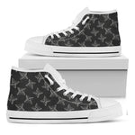 Ninja Weapon Pattern Print White High Top Shoes