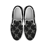 Ninja Weapon Pattern Print White Slip On Shoes