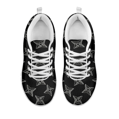 Ninja Weapon Pattern Print White Sneakers