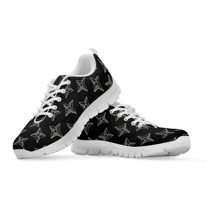 Ninja Weapon Pattern Print White Sneakers