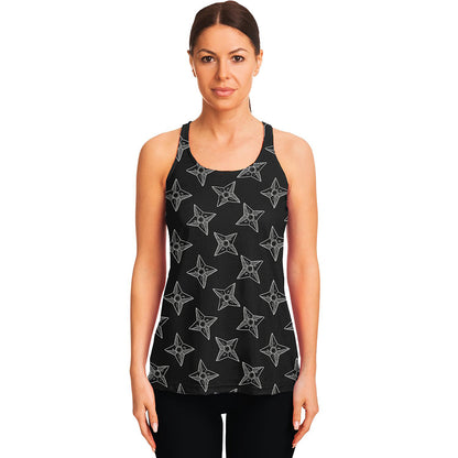 Ninja Weapon Pattern Print Women's Racerback Tank Top