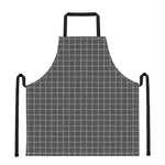 Noisy Windowpane Pattern Print Apron