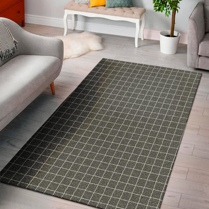 Noisy Windowpane Pattern Print Area Rug
