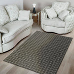 Noisy Windowpane Pattern Print Area Rug