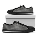 Noisy Windowpane Pattern Print Black Low Top Shoes