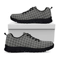 Noisy Windowpane Pattern Print Black Running Shoes