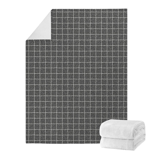 Noisy Windowpane Pattern Print Blanket
