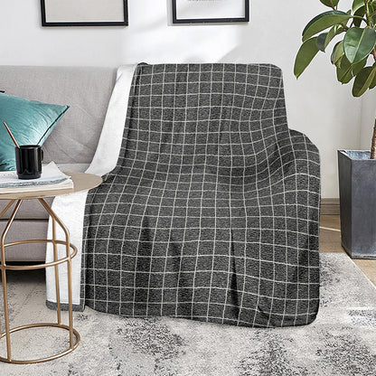 Noisy Windowpane Pattern Print Blanket