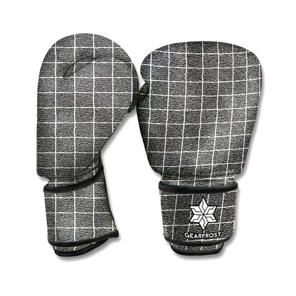 Noisy Windowpane Pattern Print Boxing Gloves
