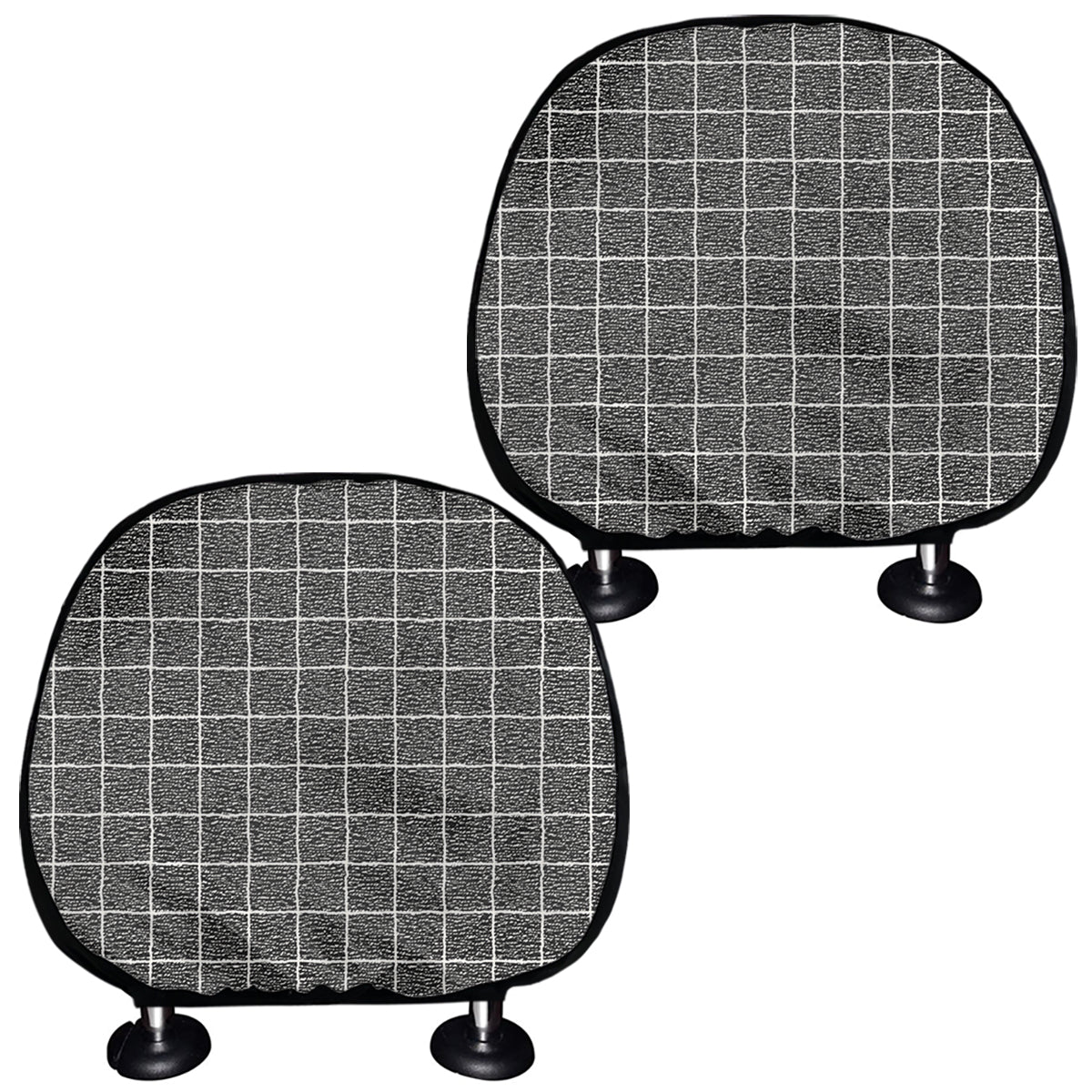 Noisy Windowpane Pattern Print Car Headrest Covers