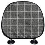 Noisy Windowpane Pattern Print Car Headrest Covers