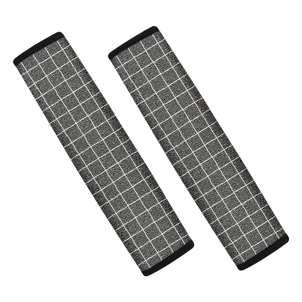 Noisy Windowpane Pattern Print Car Seat Belt Covers
