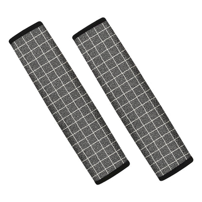 Noisy Windowpane Pattern Print Car Seat Belt Covers