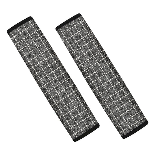 Noisy Windowpane Pattern Print Car Seat Belt Covers