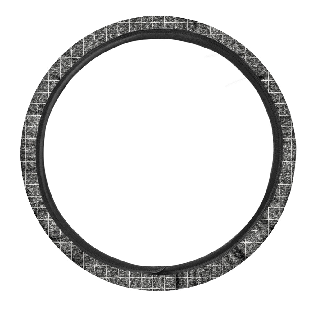 Noisy Windowpane Pattern Print Car Steering Wheel Cover