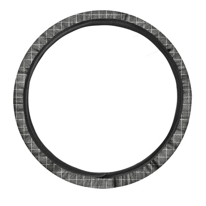 Noisy Windowpane Pattern Print Car Steering Wheel Cover