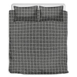 Noisy Windowpane Pattern Print Duvet Cover Bedding Set