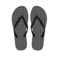 Noisy Windowpane Pattern Print Flip Flops