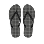 Noisy Windowpane Pattern Print Flip Flops
