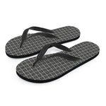 Noisy Windowpane Pattern Print Flip Flops