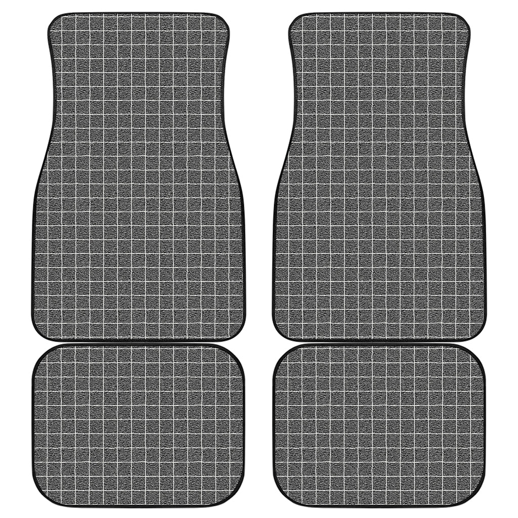 Noisy Windowpane Pattern Print Front and Back Car Floor Mats
