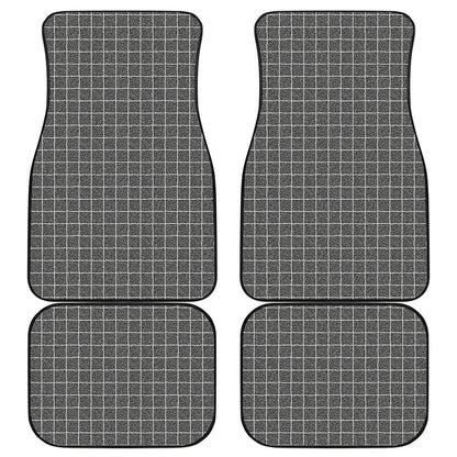 Noisy Windowpane Pattern Print Front and Back Car Floor Mats