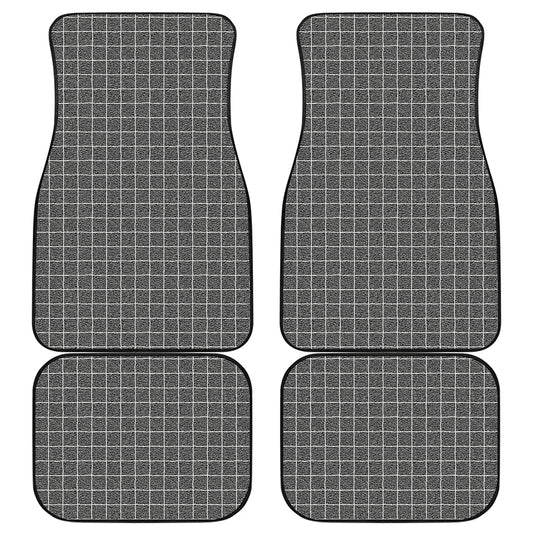 Noisy Windowpane Pattern Print Front and Back Car Floor Mats