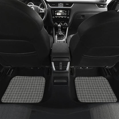 Noisy Windowpane Pattern Print Front and Back Car Floor Mats