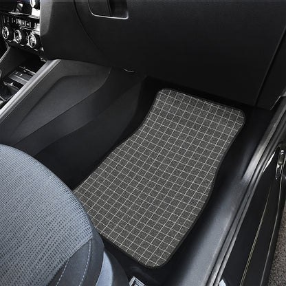 Noisy Windowpane Pattern Print Front and Back Car Floor Mats