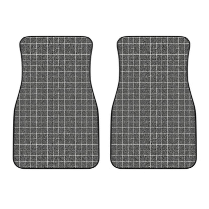 Noisy Windowpane Pattern Print Front Car Floor Mats