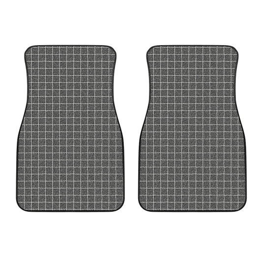Noisy Windowpane Pattern Print Front Car Floor Mats