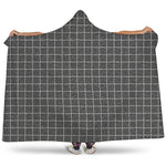 Noisy Windowpane Pattern Print Hooded Blanket
