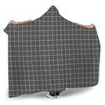 Noisy Windowpane Pattern Print Hooded Blanket