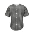 Noisy Windowpane Pattern Print Men's Baseball Jersey