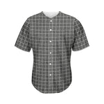 Noisy Windowpane Pattern Print Men's Baseball Jersey
