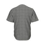 Noisy Windowpane Pattern Print Men's Baseball Jersey